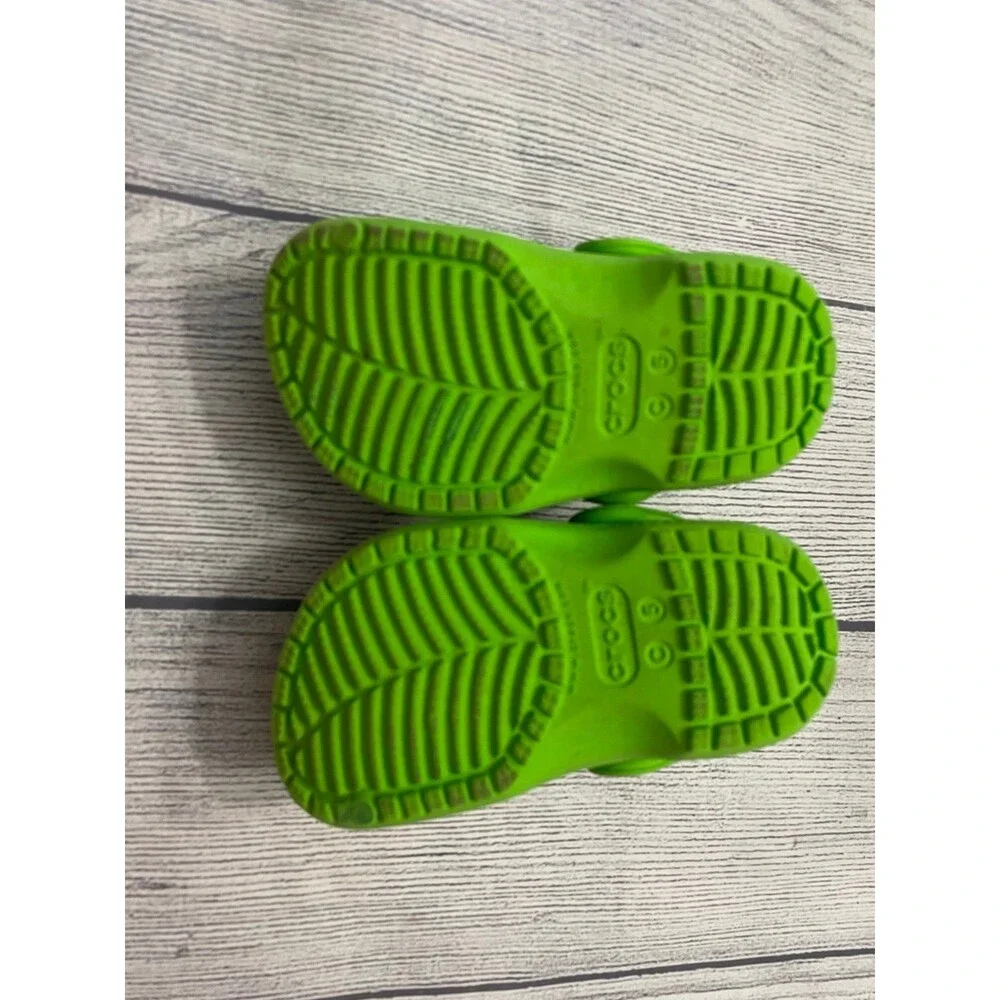 Green Dinosaur Croc Crocs Little Boy Toddler Sandals Shoes, Size 5